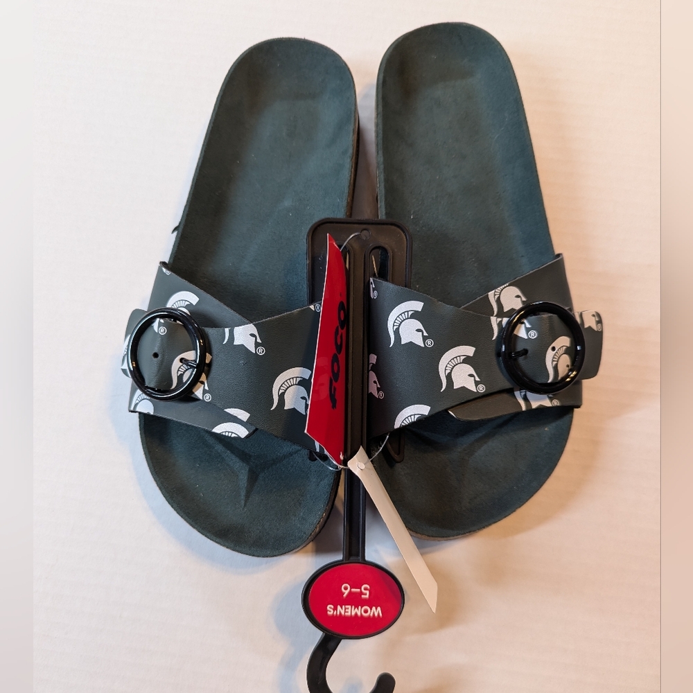 Woman's Michigan State Slides Size Small 5-6 BNWT